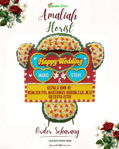 Papan Bunga Pernikahan Ped